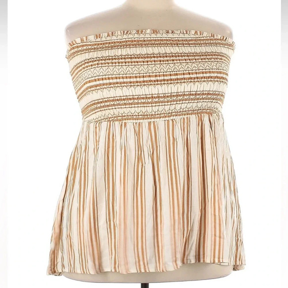 Torrid Ember Stripe Rayon Slub Smocked Tube Top Plus Size 3X NWT - Picture 4 of 9